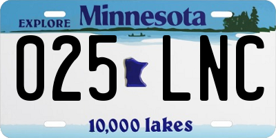 MN license plate 025LNC