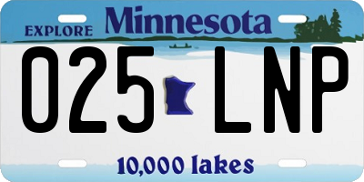 MN license plate 025LNP