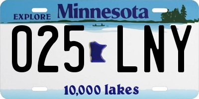 MN license plate 025LNY