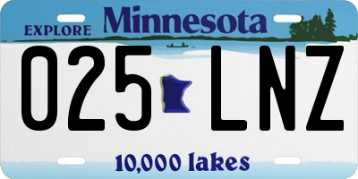 MN license plate 025LNZ
