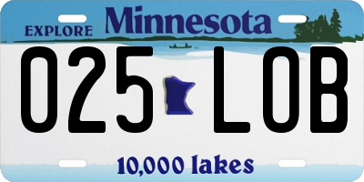 MN license plate 025LOB