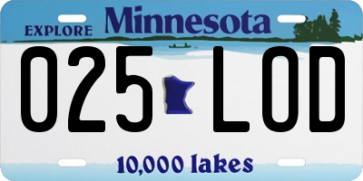 MN license plate 025LOD