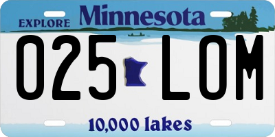 MN license plate 025LOM