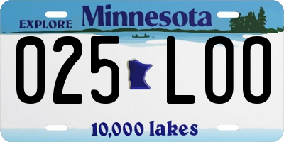 MN license plate 025LOO