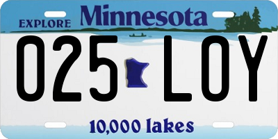MN license plate 025LOY