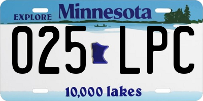 MN license plate 025LPC