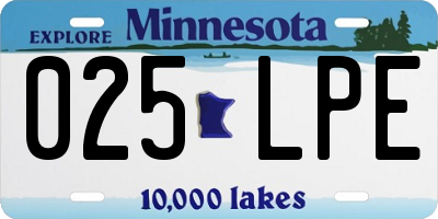 MN license plate 025LPE