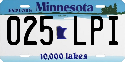 MN license plate 025LPI