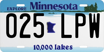 MN license plate 025LPW