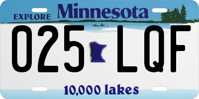 MN license plate 025LQF