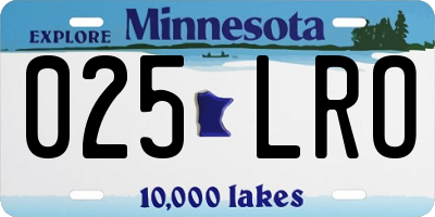 MN license plate 025LRO