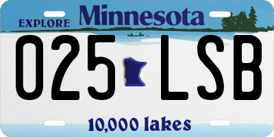 MN license plate 025LSB