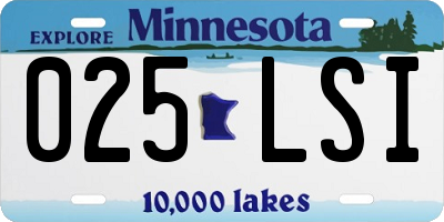 MN license plate 025LSI