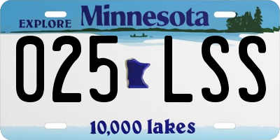 MN license plate 025LSS