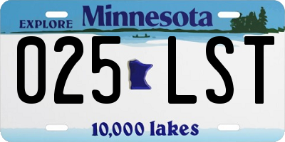 MN license plate 025LST