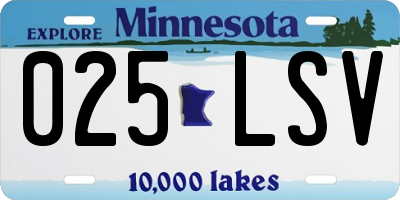 MN license plate 025LSV