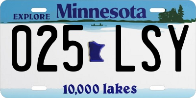 MN license plate 025LSY