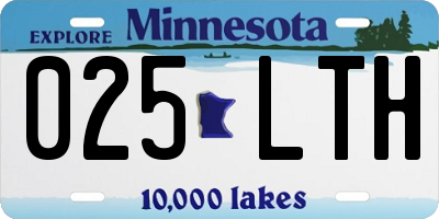 MN license plate 025LTH