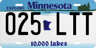 MN license plate 025LTT