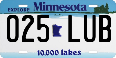 MN license plate 025LUB
