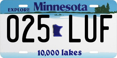 MN license plate 025LUF