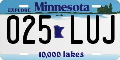 MN license plate 025LUJ