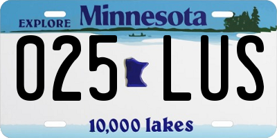 MN license plate 025LUS