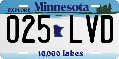 MN license plate 025LVD