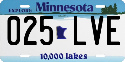 MN license plate 025LVE