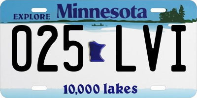 MN license plate 025LVI