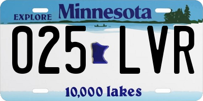 MN license plate 025LVR