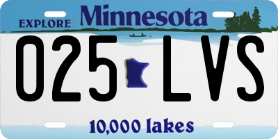 MN license plate 025LVS