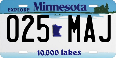 MN license plate 025MAJ