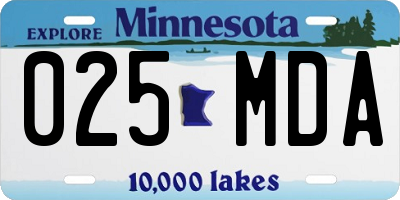 MN license plate 025MDA
