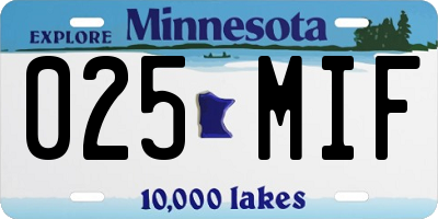 MN license plate 025MIF