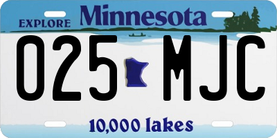 MN license plate 025MJC