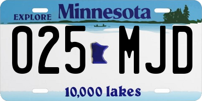 MN license plate 025MJD