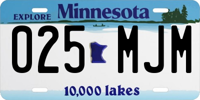 MN license plate 025MJM