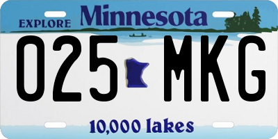 MN license plate 025MKG