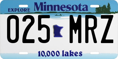 MN license plate 025MRZ
