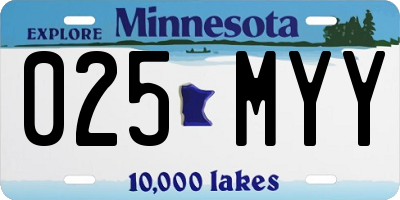 MN license plate 025MYY