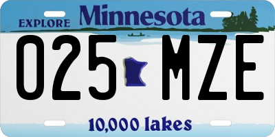 MN license plate 025MZE