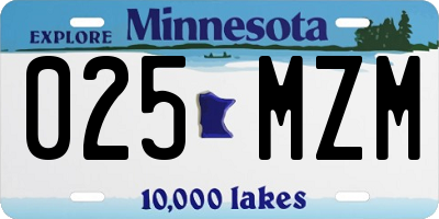 MN license plate 025MZM
