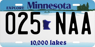 MN license plate 025NAA