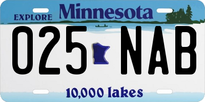 MN license plate 025NAB