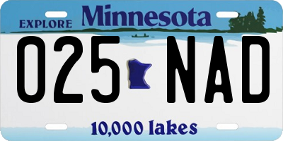 MN license plate 025NAD