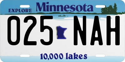MN license plate 025NAH