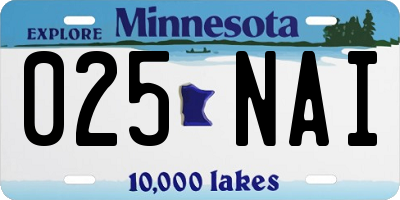MN license plate 025NAI