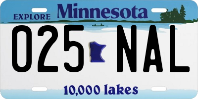MN license plate 025NAL