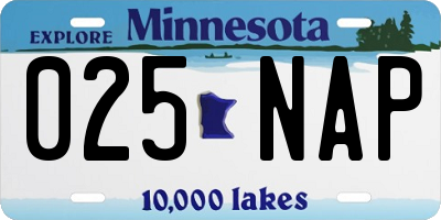 MN license plate 025NAP